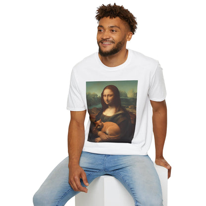 Unisex Softstyle T-Shirt "Mona Lisa and the Cat"