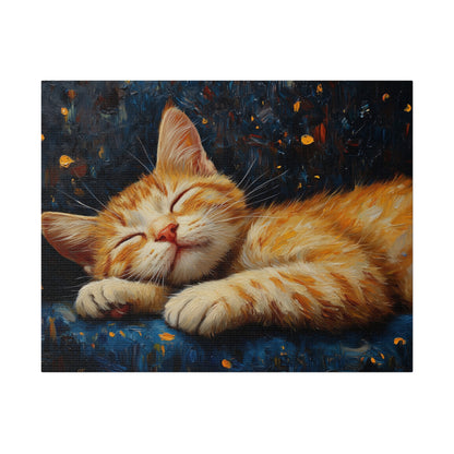 Matte Canvas "Sleeping Cat" Stretched, 0.75"