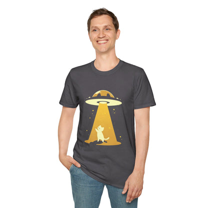 Unisex Softstyle T-Shirt "UFO and Cat"