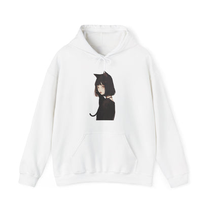 Unisex Heavy Blend™ Hooded Sweatshirt "Woman with Black Cat" Halloween Series