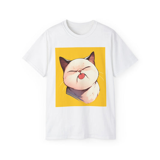 Unisex Ultra Cotton Tee "Funny Face Cat" T-Shirt