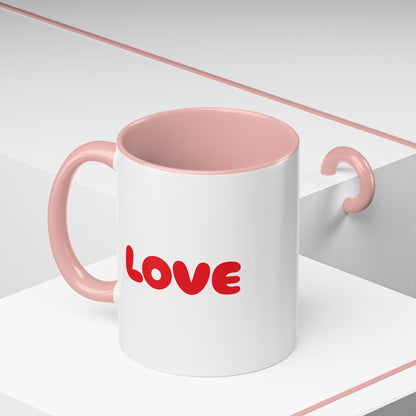 Accent Coffee Mug (11, 15oz) "Heart Flower"