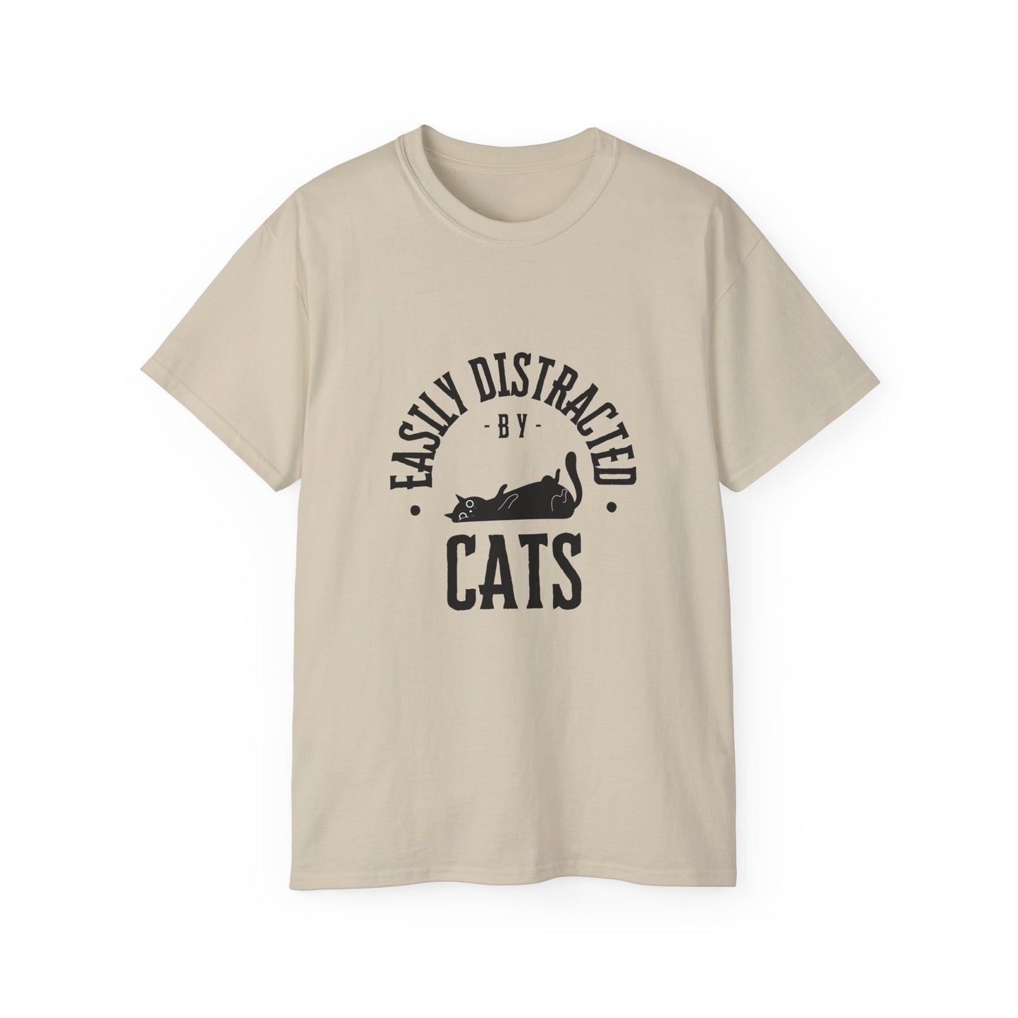 Unisex Ultra Cotton Tee "Easily Distracted by Cats" T-Shirt