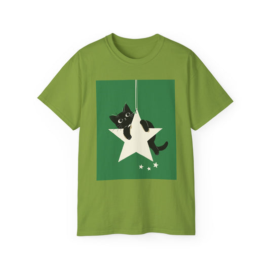 Unisex Ultra Cotton Tee "Cat and Star Ornament" T-Shirt