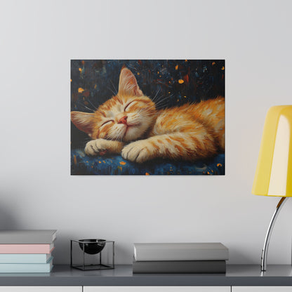 Matte Canvas "Sleeping Cat" Stretched, 0.75"