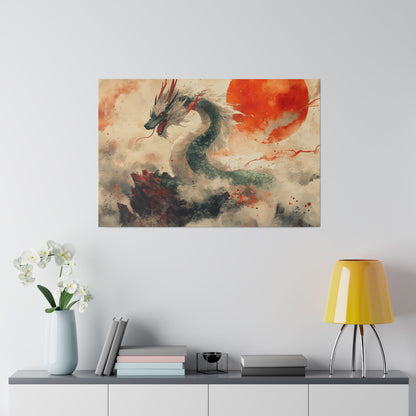 Matte Canvas "Ukiyoe Dragon" Stretched, 0.75"