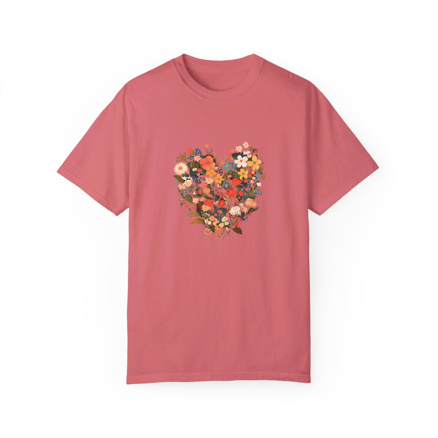 Unisex Garment-Dyed T-shirt "Heart Flower"