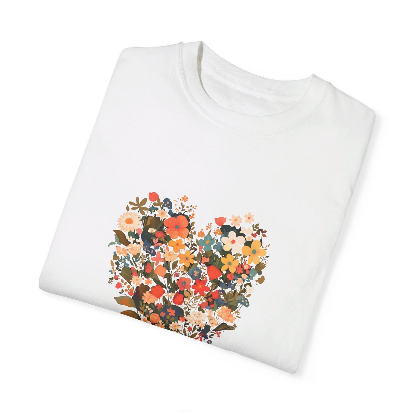 Unisex Garment-Dyed T-shirt "Heart Flower"