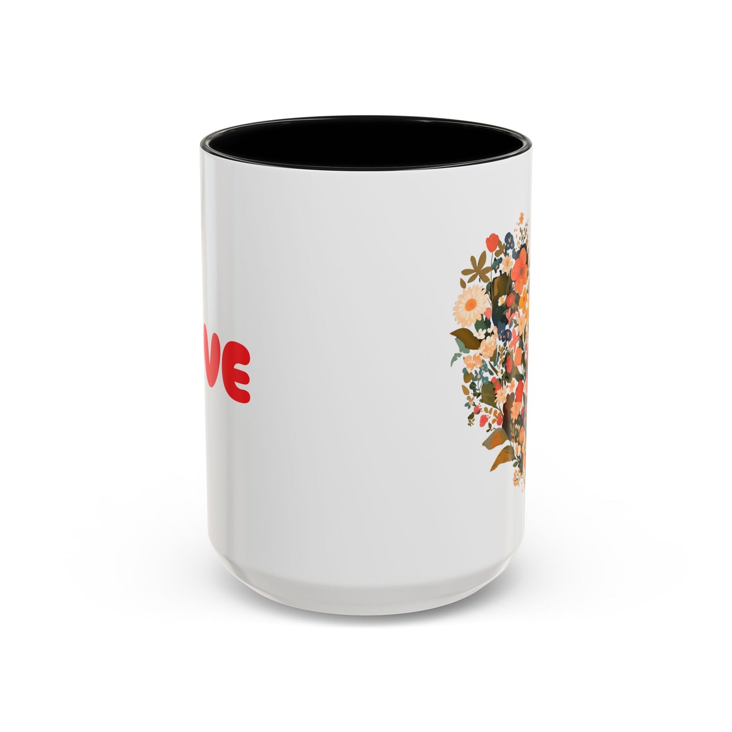 Accent Coffee Mug (11, 15oz) "Heart Flower"