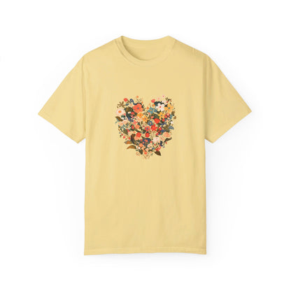 Unisex Garment-Dyed T-shirt "Heart Flower"