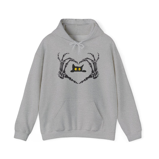 Unisex Heavy Blend™ Hooded Sweatshirt "Skelton Loves Cats"