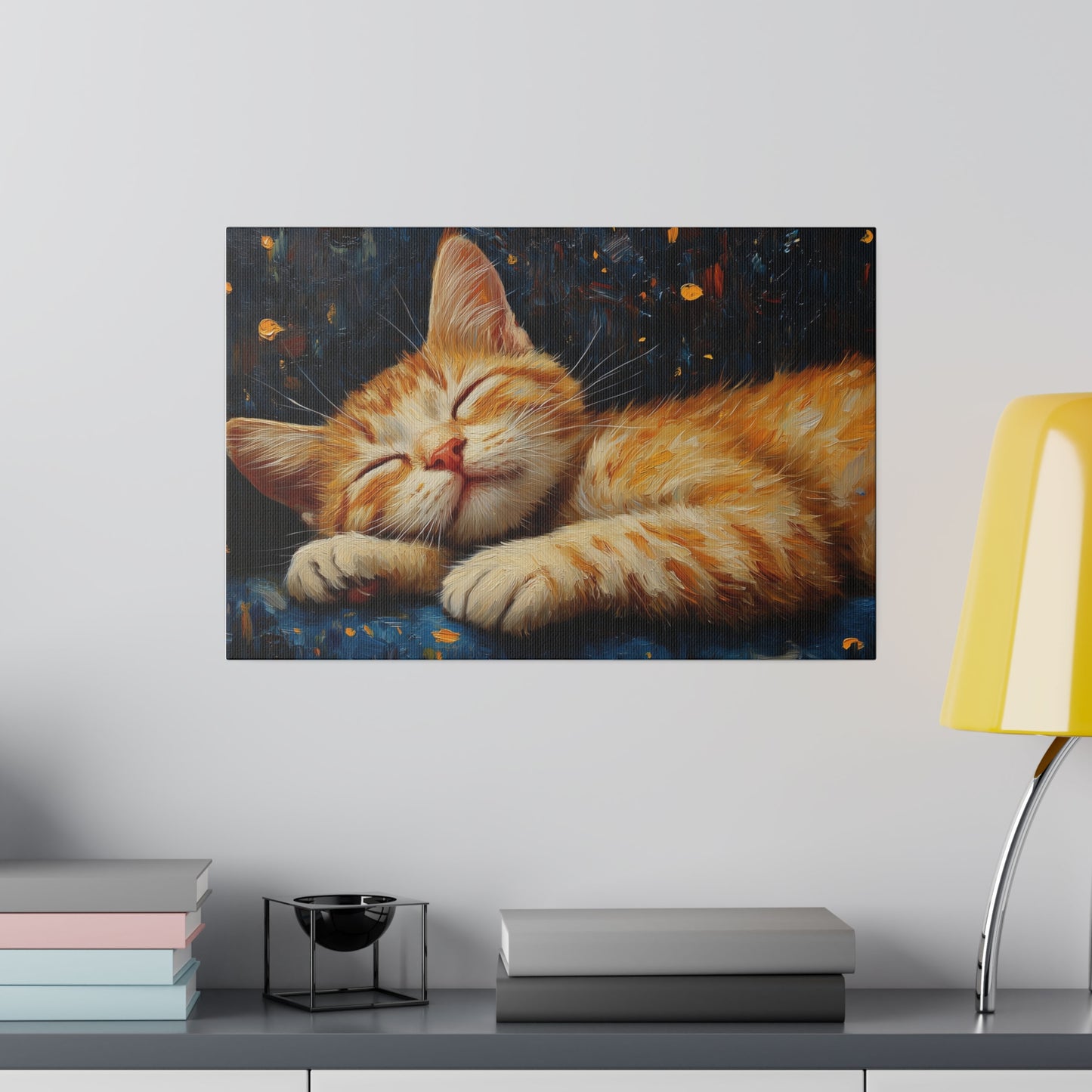 Matte Canvas "Sleeping Cat" Stretched, 0.75"