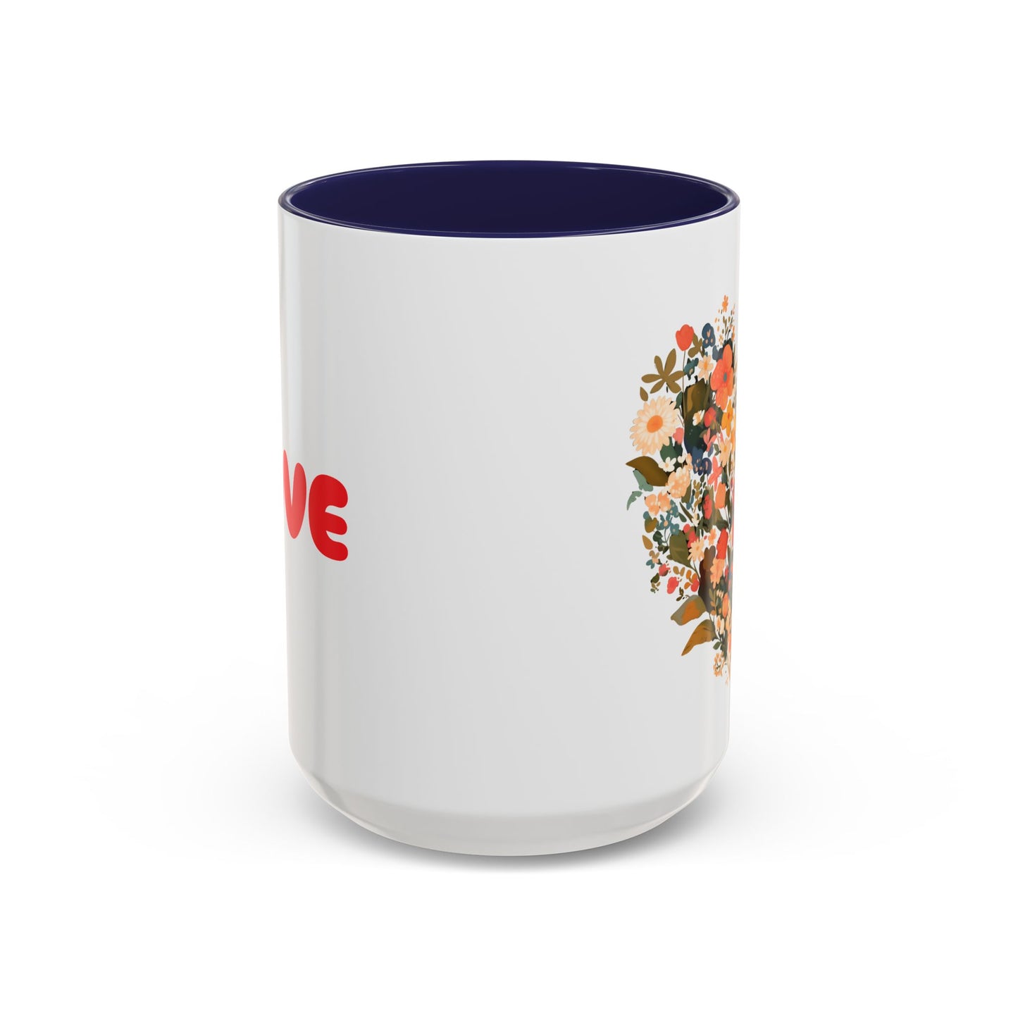 Accent Coffee Mug (11, 15oz) "Heart Flower"