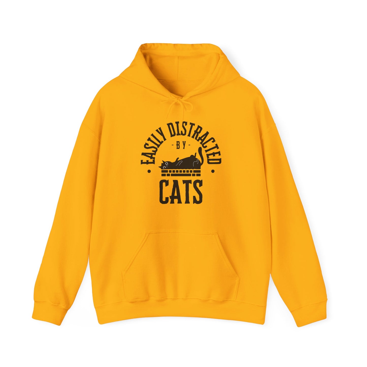 Unisex Heavy Blend™ Hooded Sweatshirt "Easily Distracted by Cats"