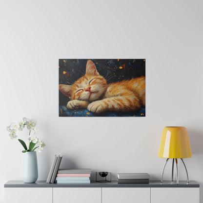 Matte Canvas "Sleeping Cat" Stretched, 0.75"