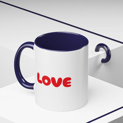 Accent Coffee Mug (11, 15oz) "Heart Flower"