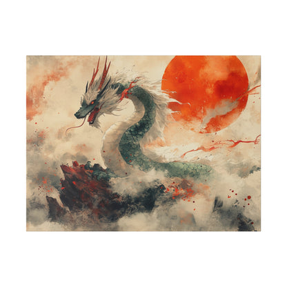 Matte Canvas "Ukiyoe Dragon" Stretched, 0.75"