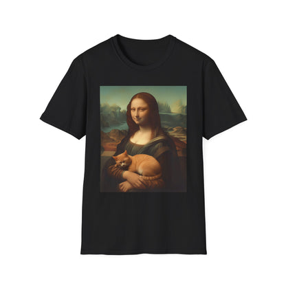 Unisex Softstyle T-Shirt "Mona Lisa and the Cat"