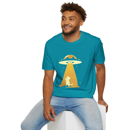 Unisex Softstyle T-Shirt "UFO and Cat"