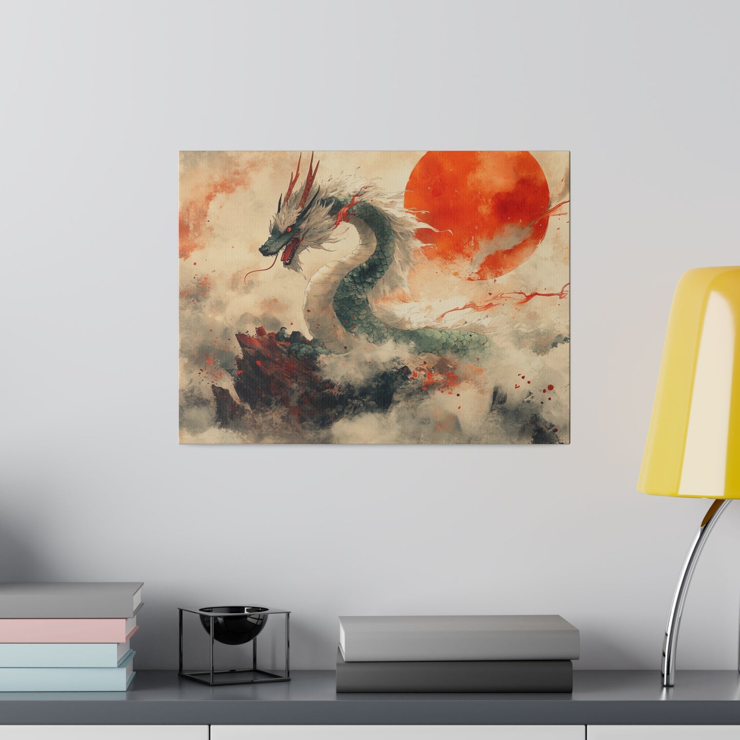 Matte Canvas "Ukiyoe Dragon" Stretched, 0.75"