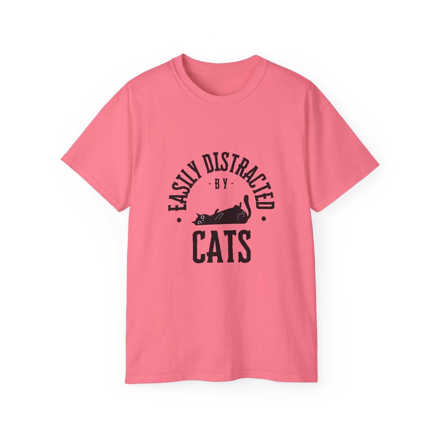 Unisex Ultra Cotton Tee "Easily Distracted by Cats" T-Shirt