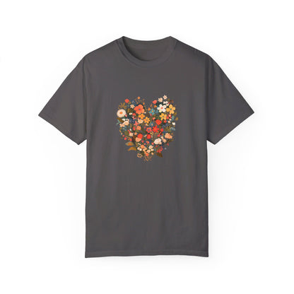 Unisex Garment-Dyed T-shirt "Heart Flower"