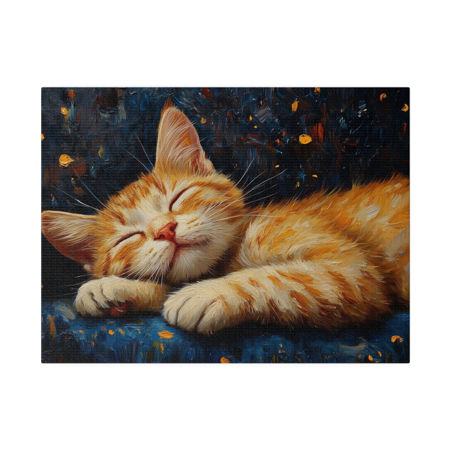 Matte Canvas "Sleeping Cat" Stretched, 0.75"