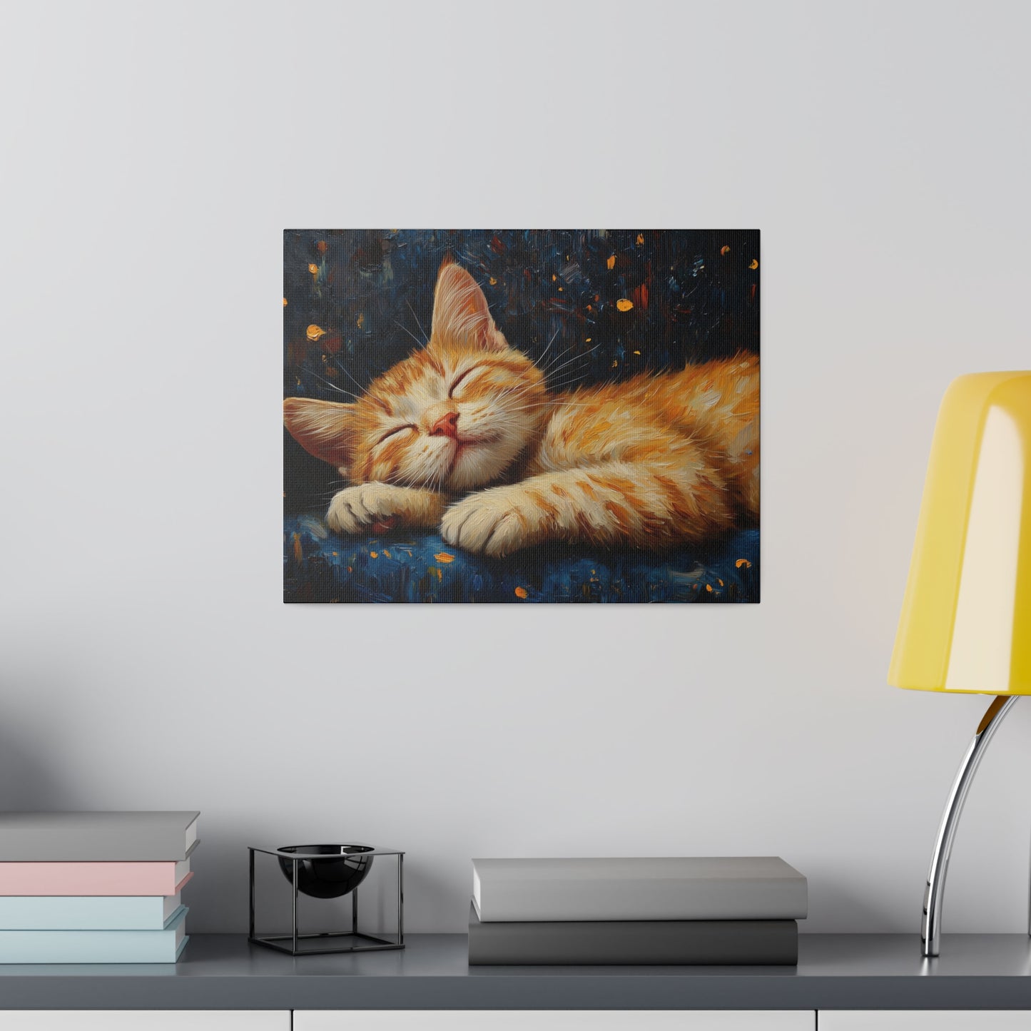 Matte Canvas "Sleeping Cat" Stretched, 0.75"