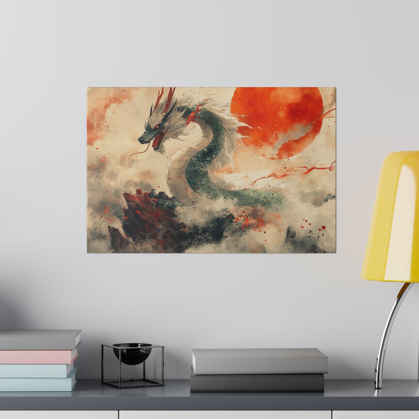 Matte Canvas "Ukiyoe Dragon" Stretched, 0.75"