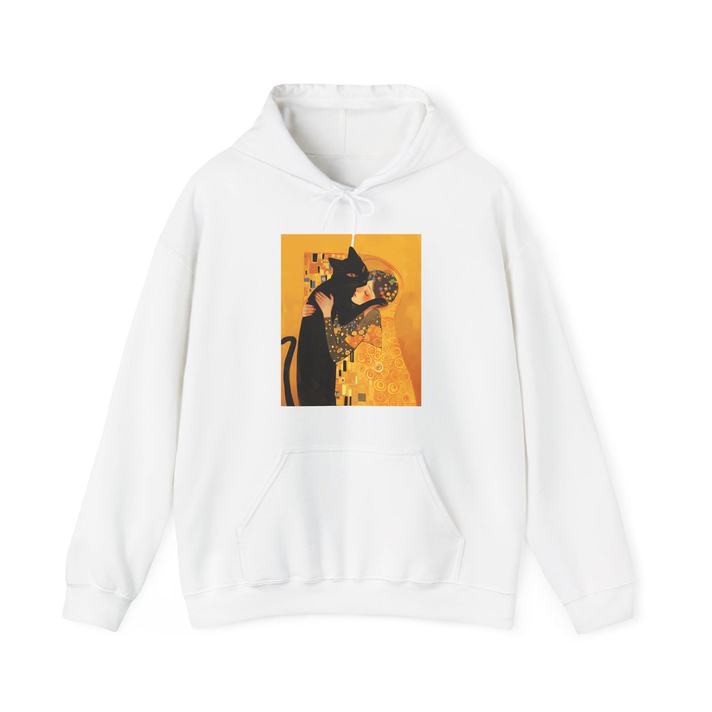 Unisex Heavy Blend™ Hooded Sweatshirt "The Kiss and the Cat" Joke Art Series