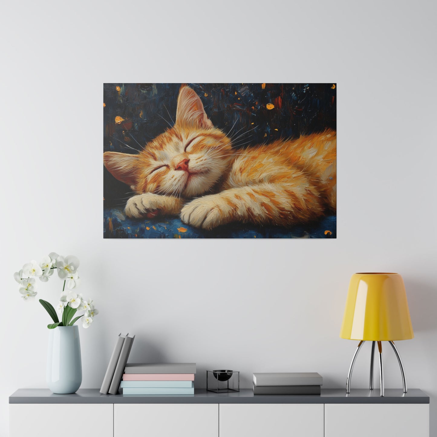 Matte Canvas "Sleeping Cat" Stretched, 0.75"