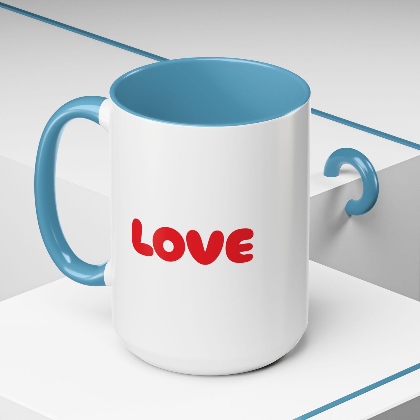 Accent Coffee Mug (11, 15oz) "Heart Flower"