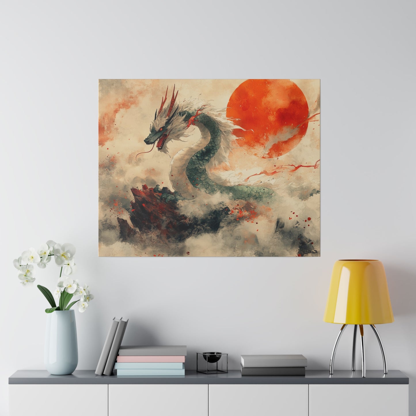 Matte Canvas "Ukiyoe Dragon" Stretched, 0.75"