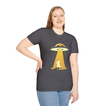 Unisex Softstyle T-Shirt "UFO and Cat"