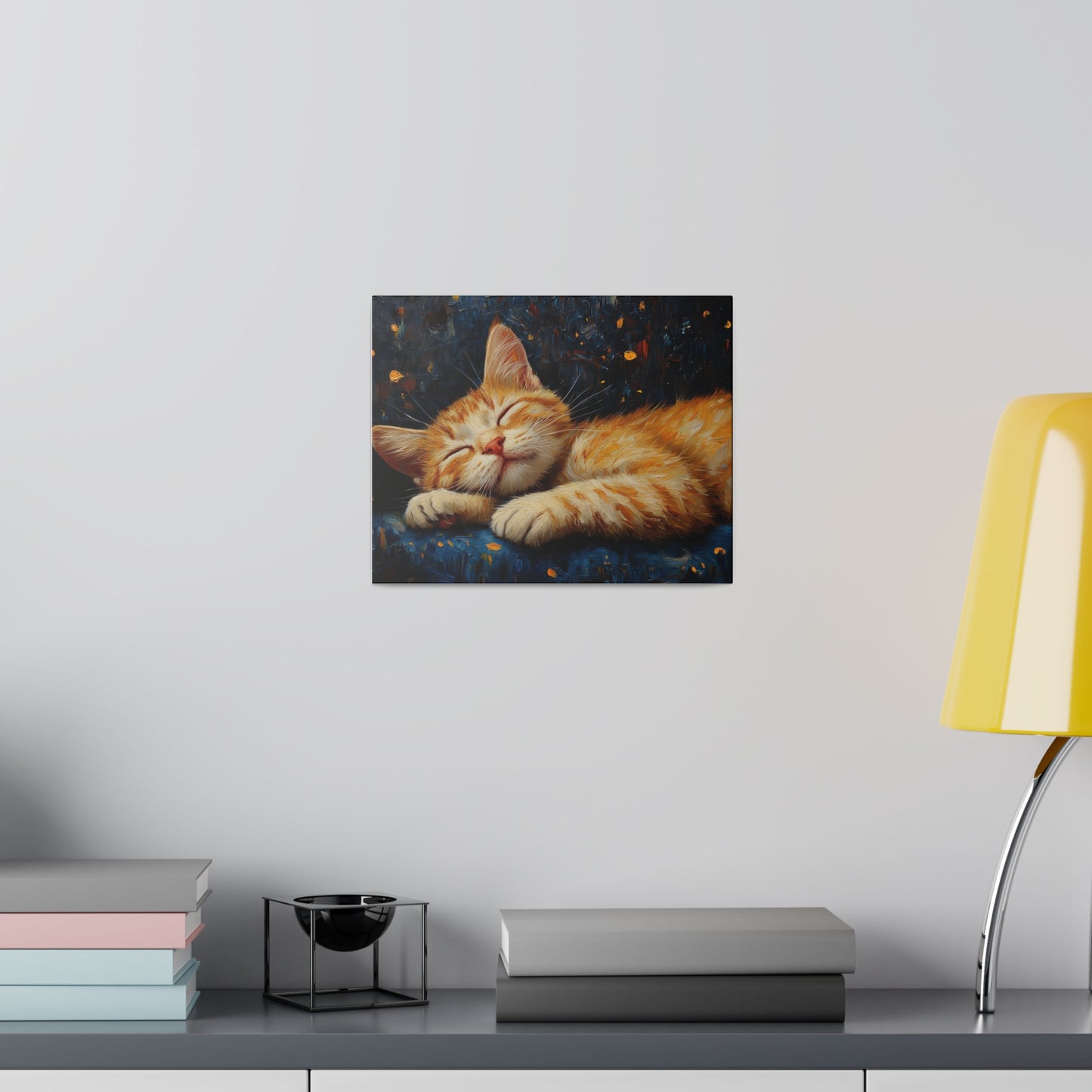 Matte Canvas "Sleeping Cat" Stretched, 0.75"