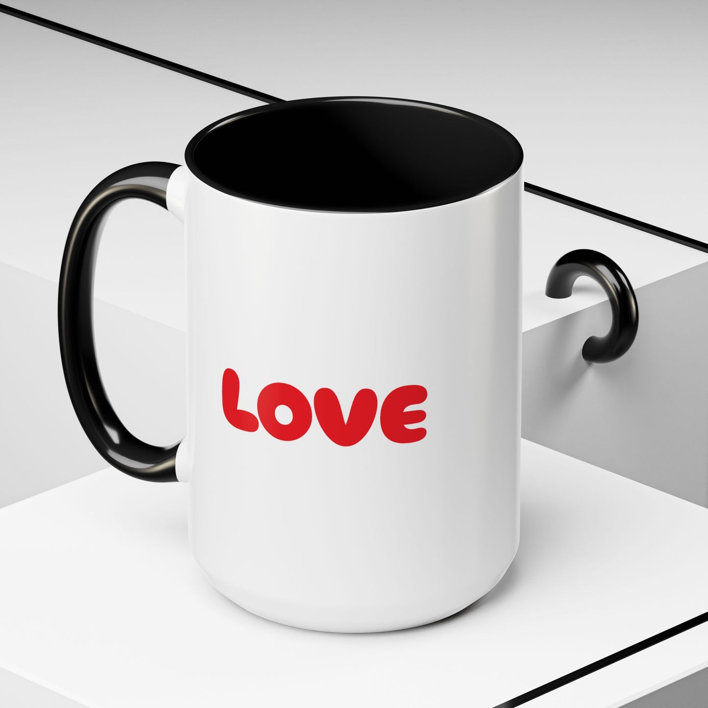 Accent Coffee Mug (11, 15oz) "Heart Flower"