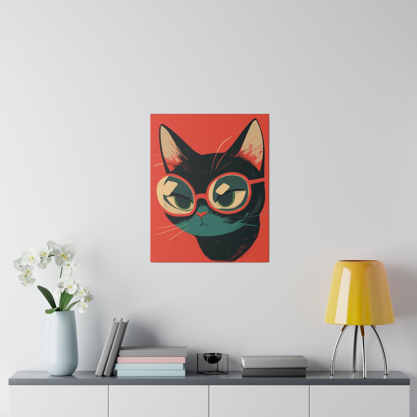 Matte Canvas "Cats with Glasses" Stretched, 0.75"