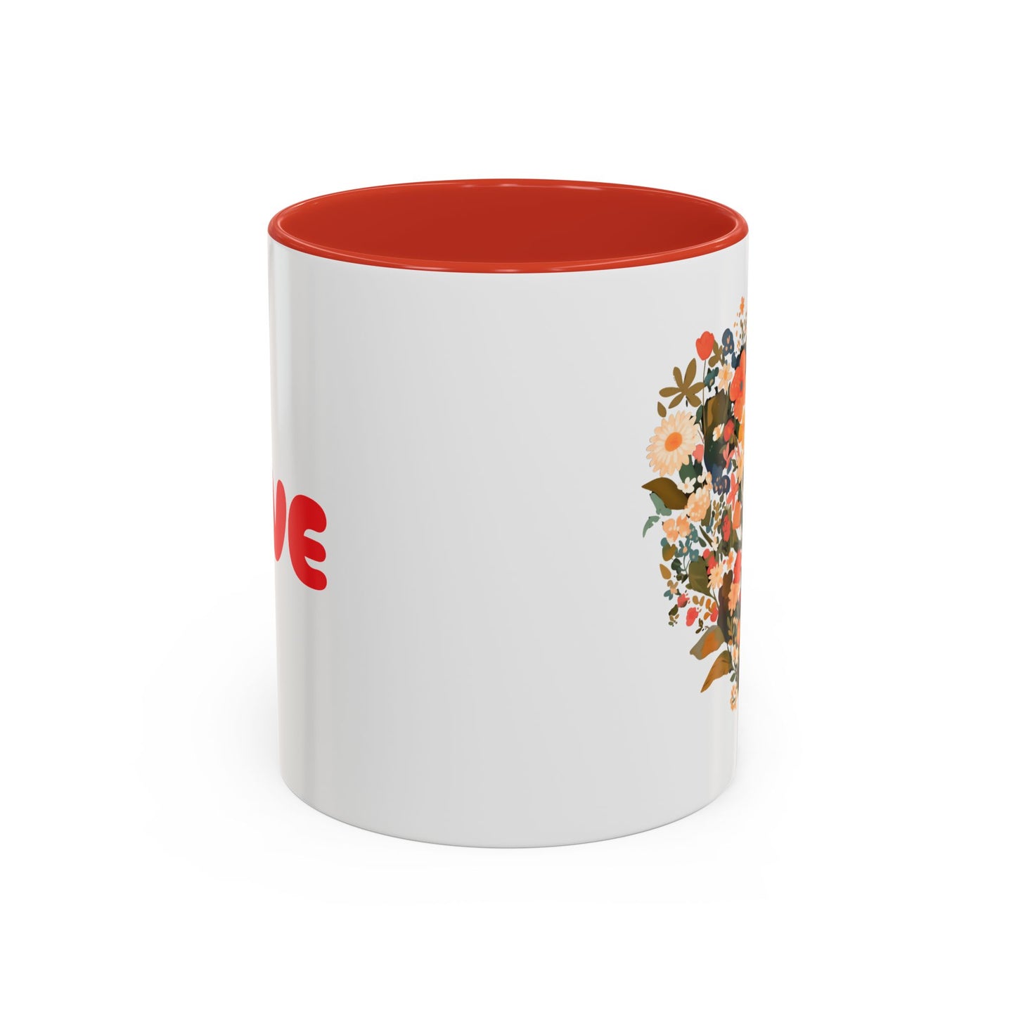 Accent Coffee Mug (11, 15oz) "Heart Flower"