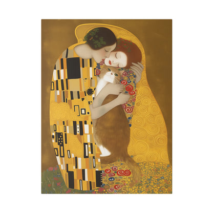 Matte Canvas "The Kiss and the Cat" Stretched, 0.75"