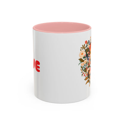 Accent Coffee Mug (11, 15oz) "Heart Flower"