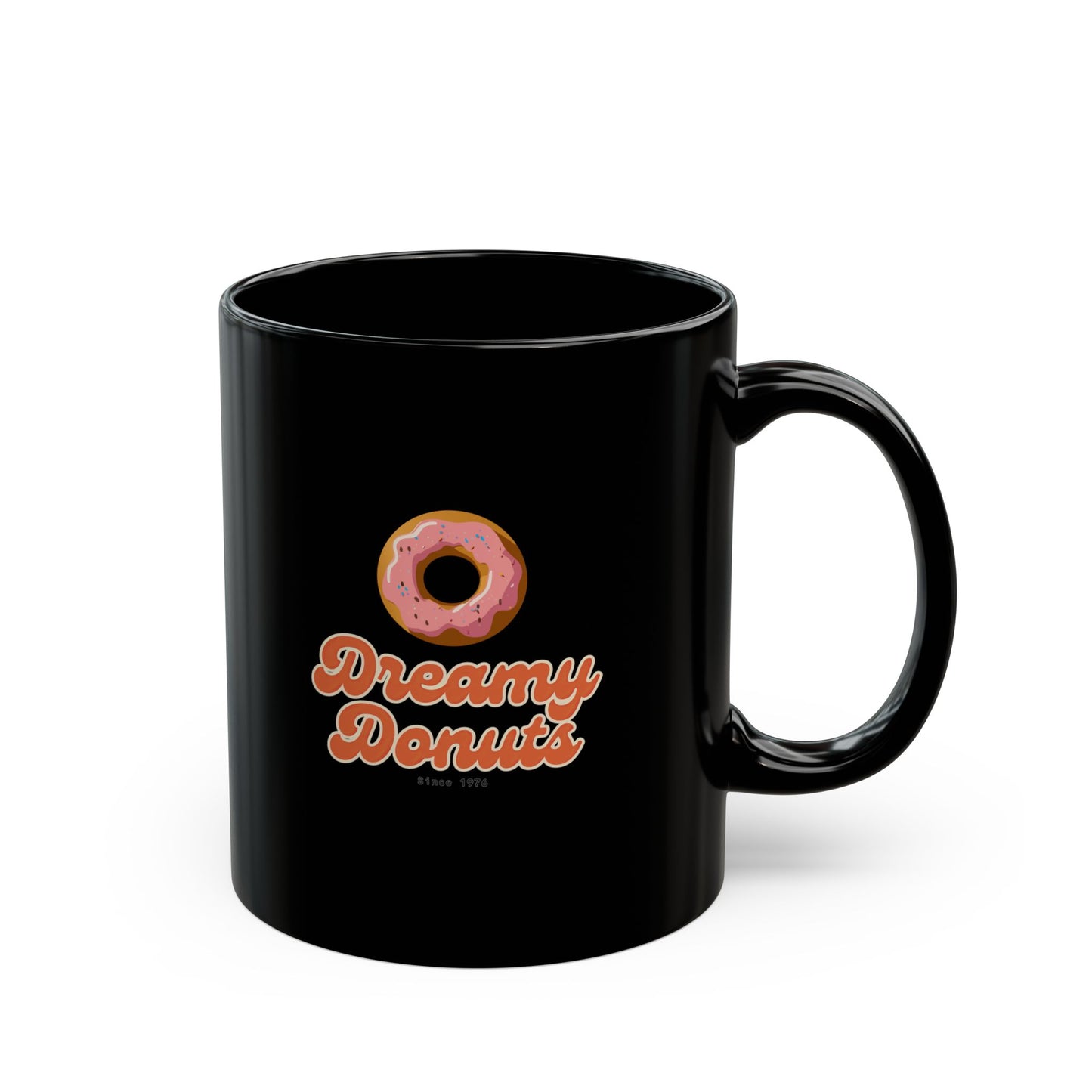 Black Mug "Dreamy Donuts" (11oz, 15oz)