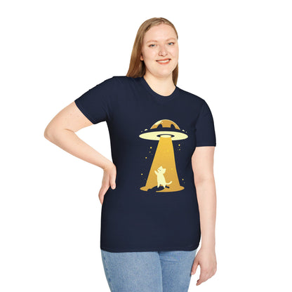 Unisex Softstyle T-Shirt "UFO and Cat"