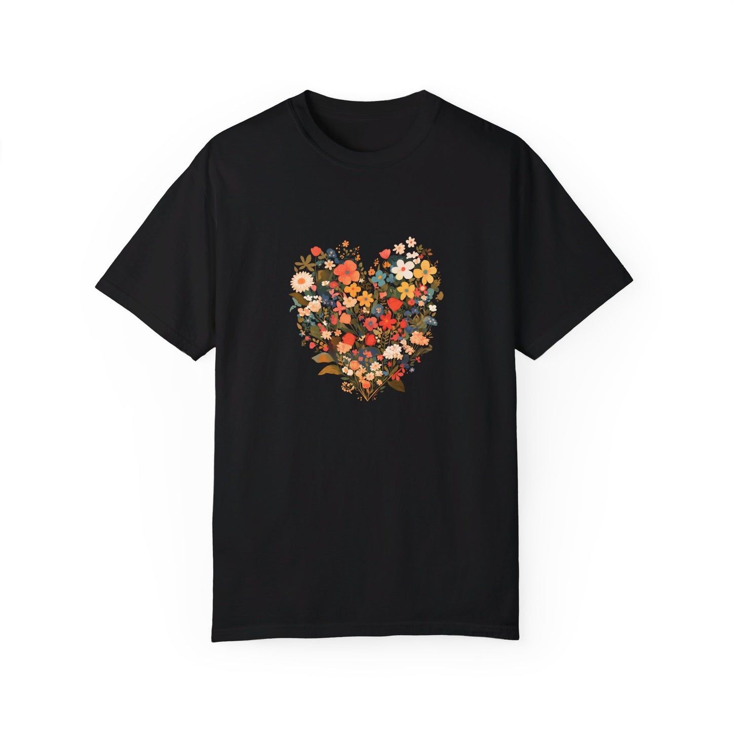 Unisex Garment-Dyed T-shirt "Heart Flower"