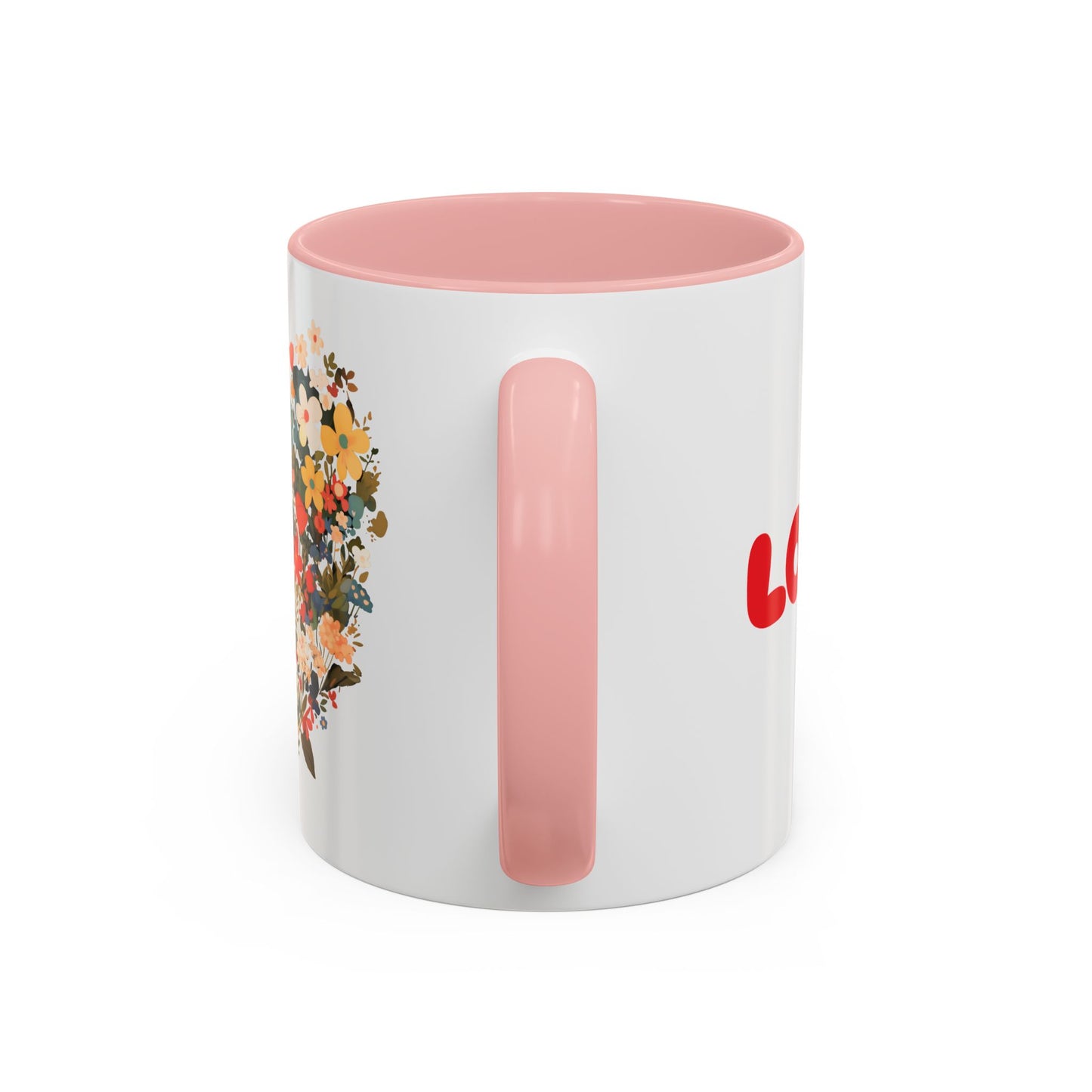 Accent Coffee Mug (11, 15oz) "Heart Flower"