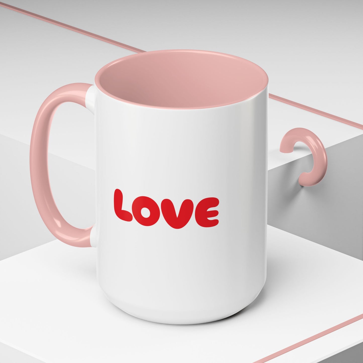 Accent Coffee Mug (11, 15oz) "Heart Flower"