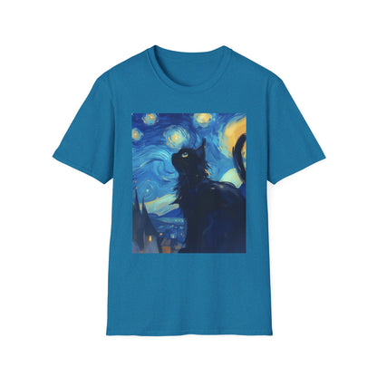 Unisex Softstyle T-Shirt "Cat in Starry Night"