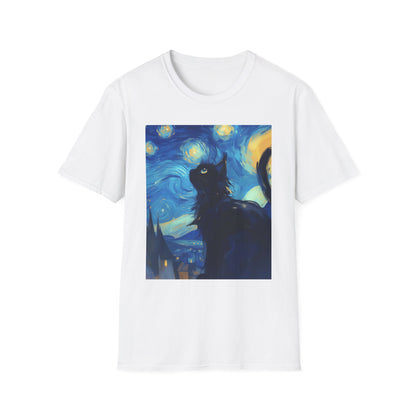 Unisex Softstyle T-Shirt "Cat in Starry Night"