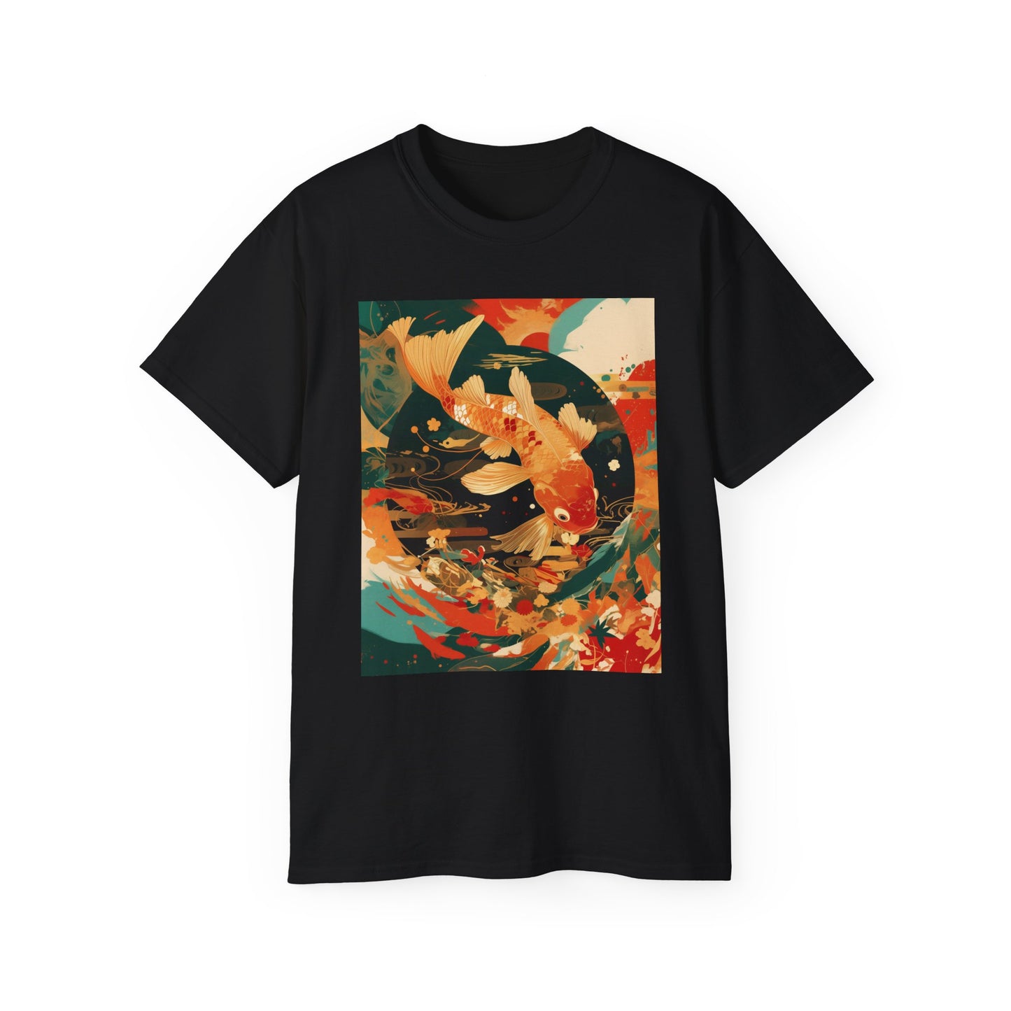 Unisex Ultra Cotton Tee "Japanese Gold Fish Art" T-Shirt