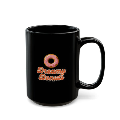 Black Mug "Dreamy Donuts" (11oz, 15oz)