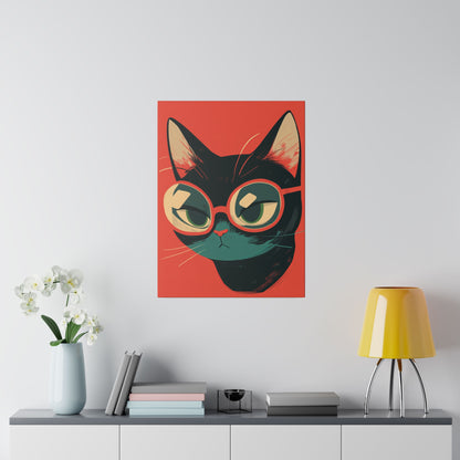 Matte Canvas "Cats with Glasses" Stretched, 0.75"